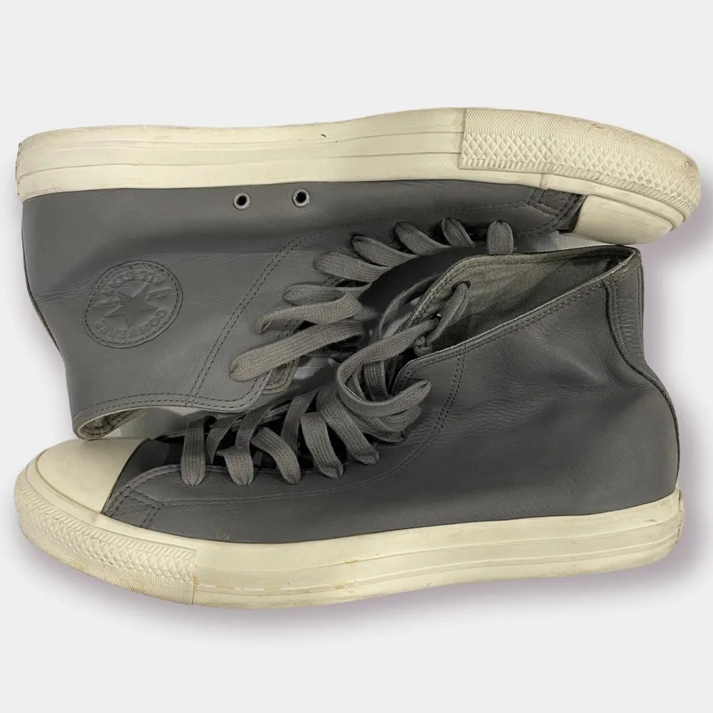 Leather Converse Chuck Taylor All Star High Tops Gray Size 11